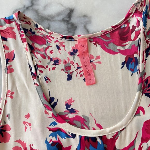 Eight Sixty Cream and Floral Silk Tank - Picture 5 of 10